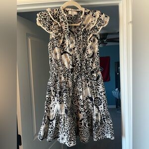 Pinch Paisley Black and White Mini Dress